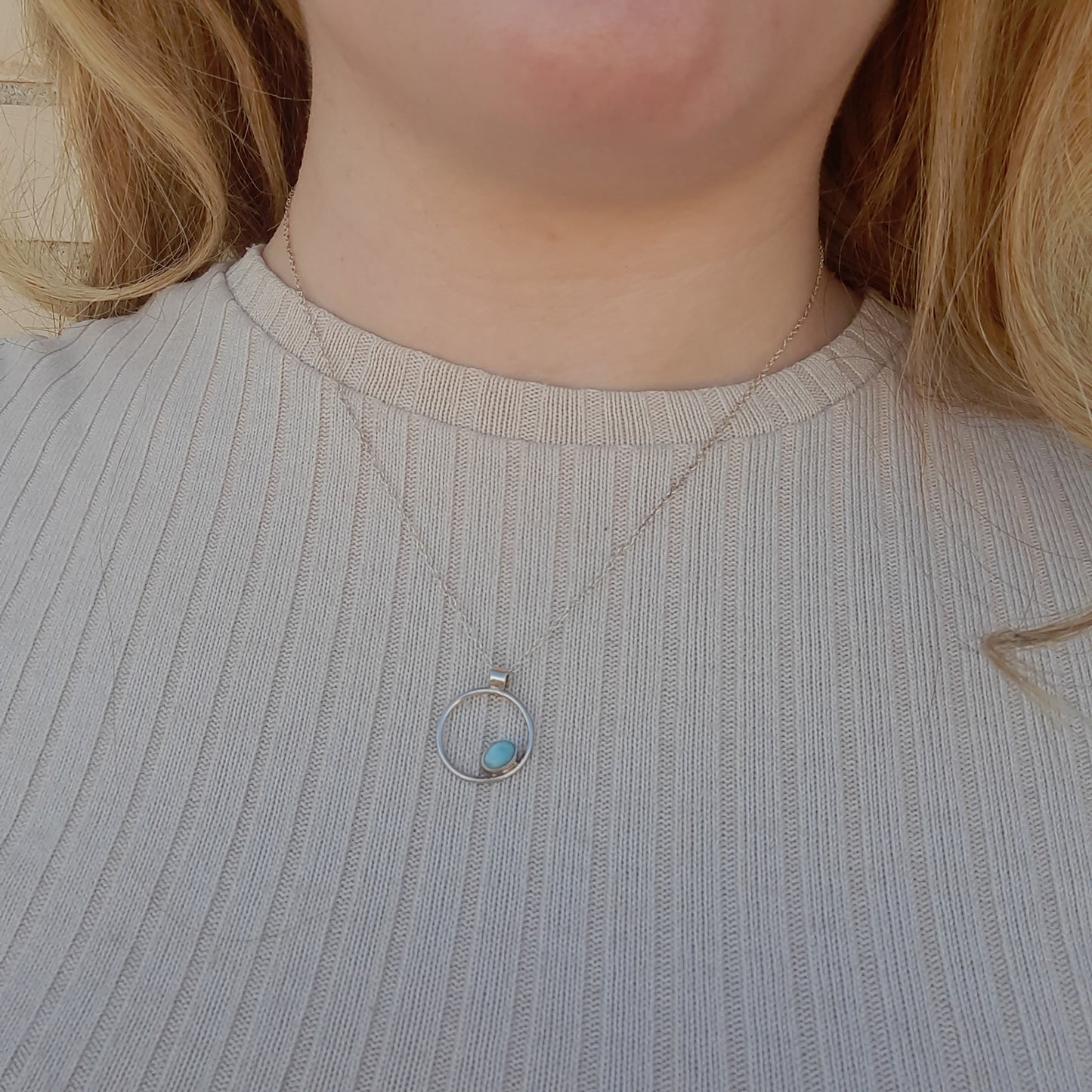 Colgante de Larimar y plata de Ley