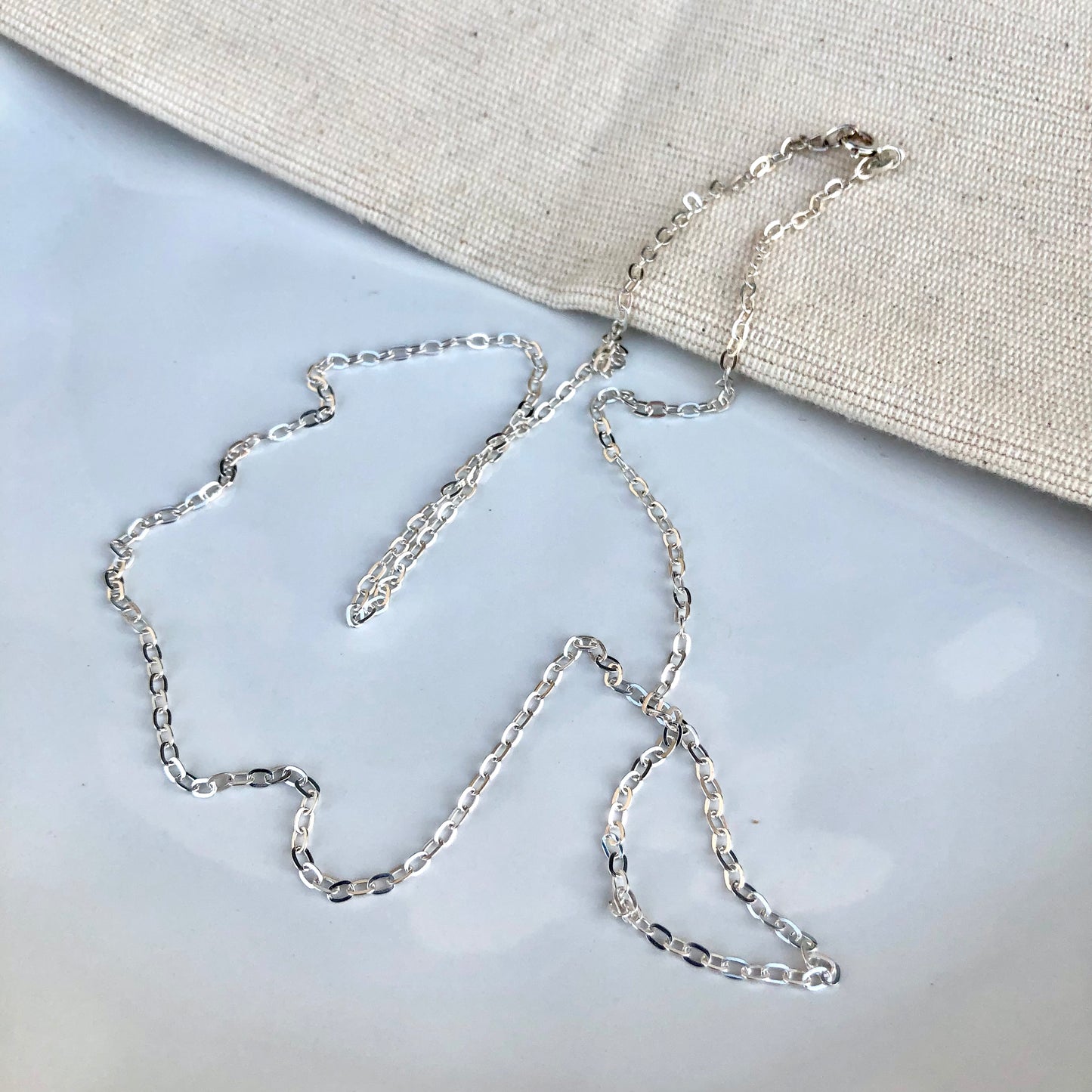 Cadena de Plata clásica extra larga