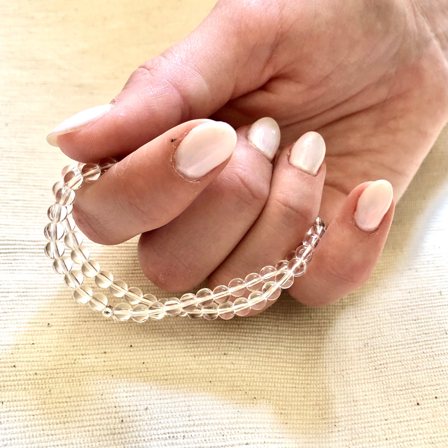 Pulsera de Cuarzo Cristal - 4 mm