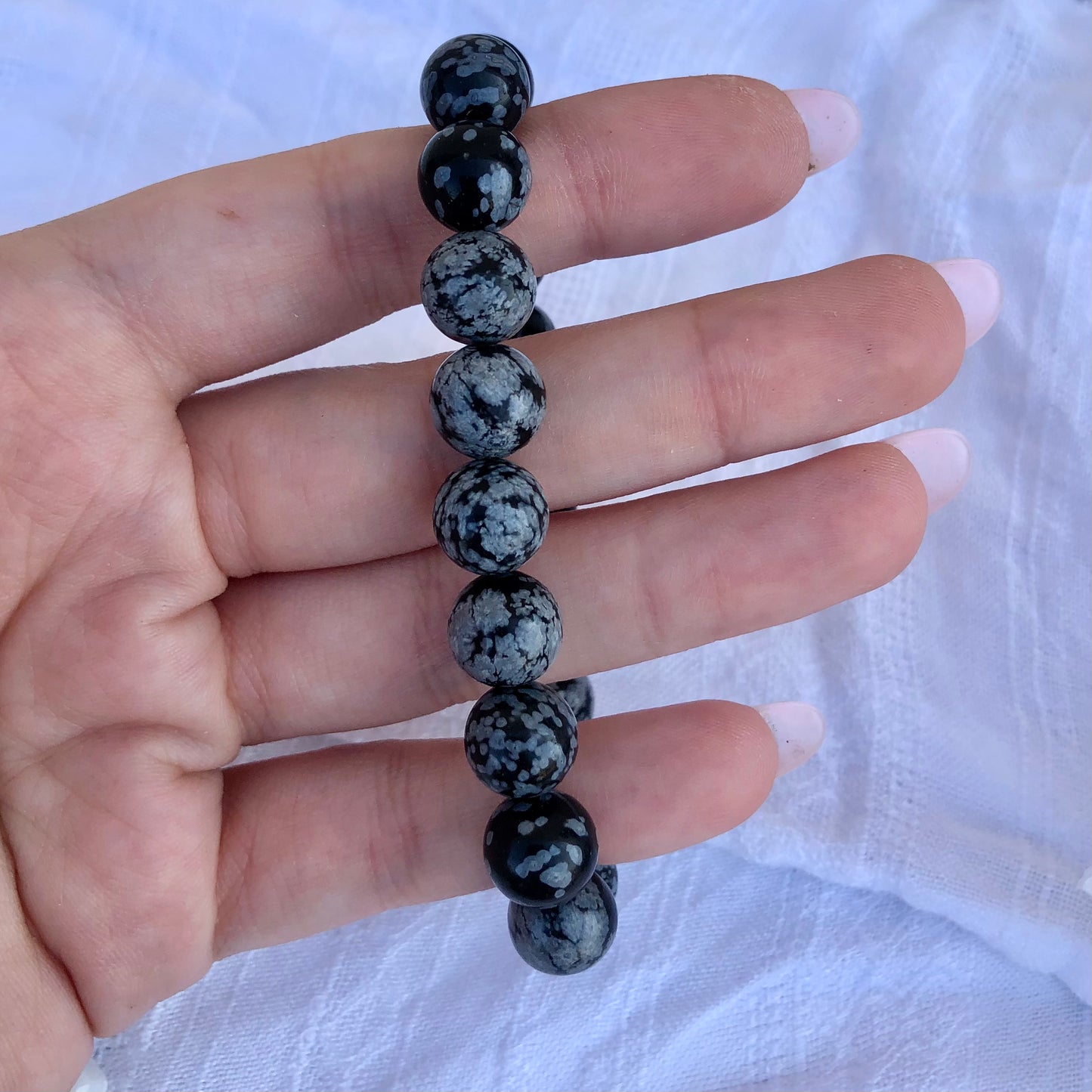 Pulsera de Obsidiana Nevada - bolas de 10 mm