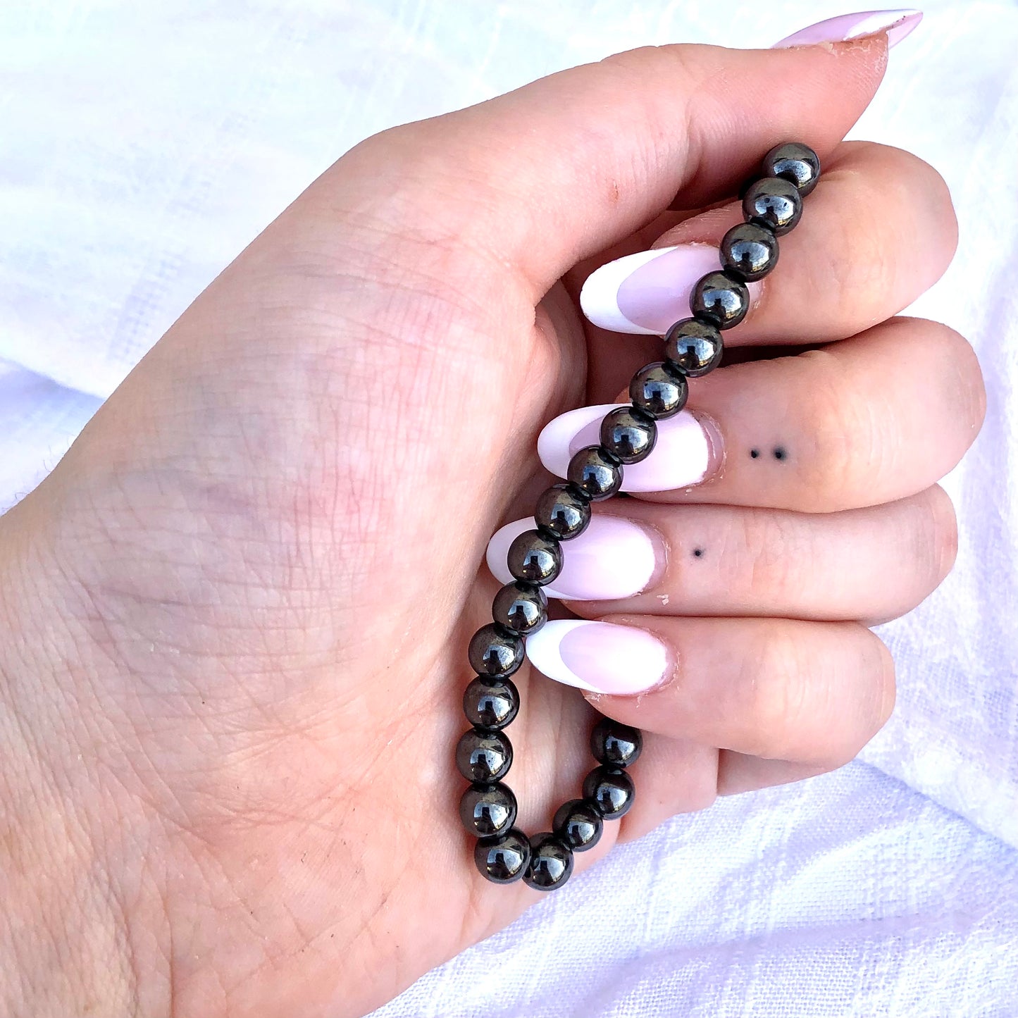 Pulsera de Hematite - bolas de 5 mm