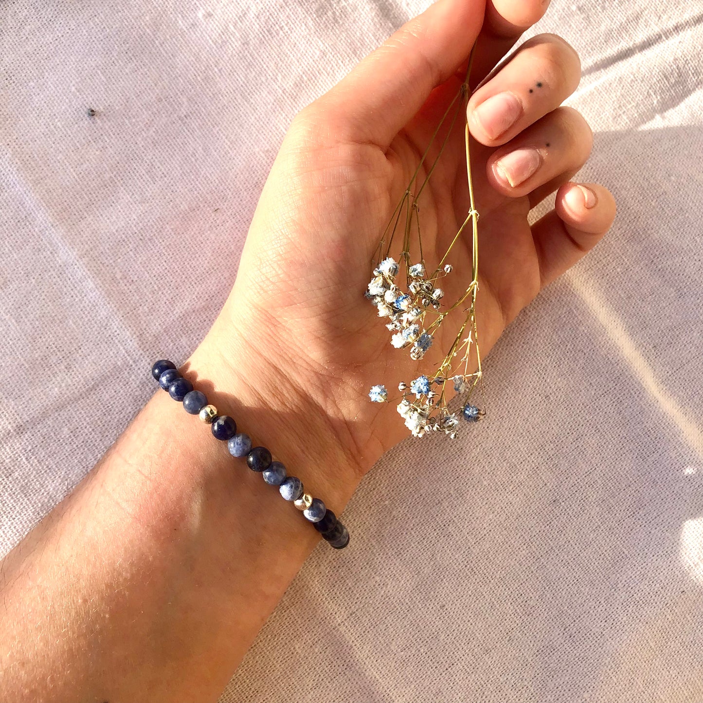 Pulsera de Sodalita con plata